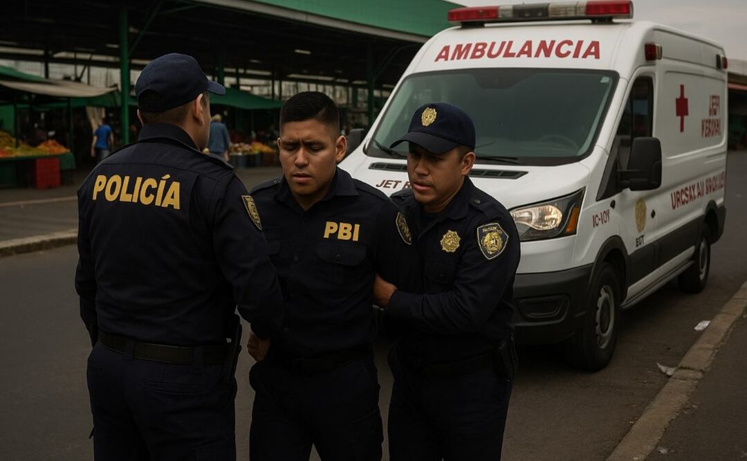 Policía baleado en la Central de Abasto CDMX. Foto: (IA)