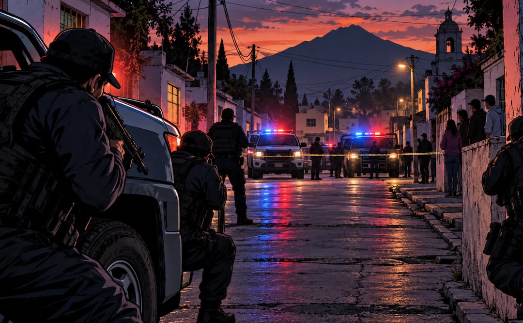 Muere mujer en batalla entre policías y dealers en Amecameca (Foto: Creada con IA)