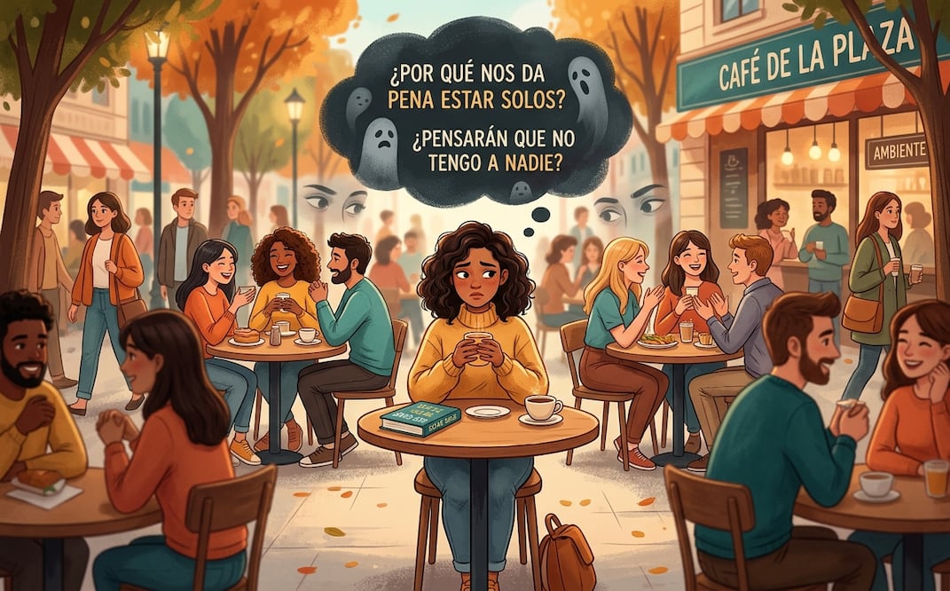 ¿Por qué nos da pena hacer cosas solos? El miedo a que los demás piensen que “no tenemos a nadie” Foto: Generada por IA