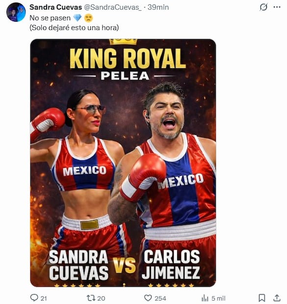 Sandra Cuevas quiere subirse al ring con C4 Jiménez en el Ring Royal 2. Foto: (Redes Sociales)