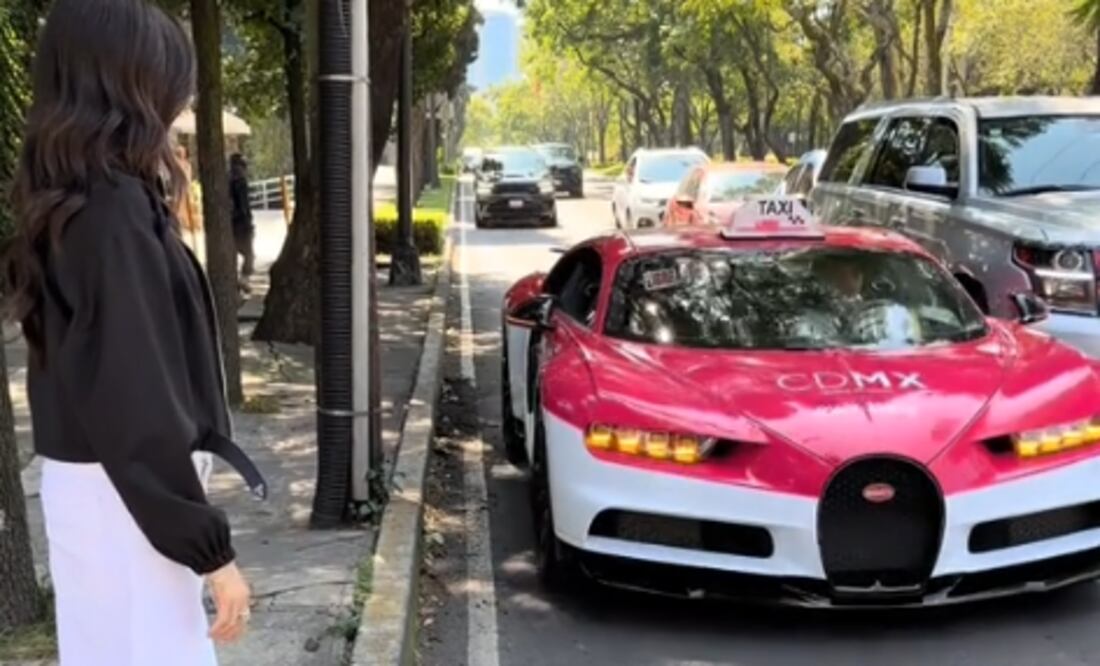 Hija de empresario pinta de rosa un Bugatti y lo convierte en taxi de CDMX (Foto: TikTok)