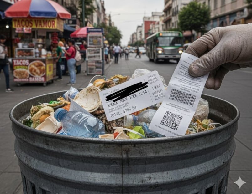 Trashing es la nueva estafa en la que delincuentes buscan tickets de compra en la basura. Foto: (IA)