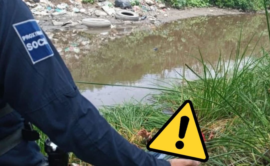 Hombre se avienta a canal de Ecatepec tras golpear a su novia. Foto: (Especial)