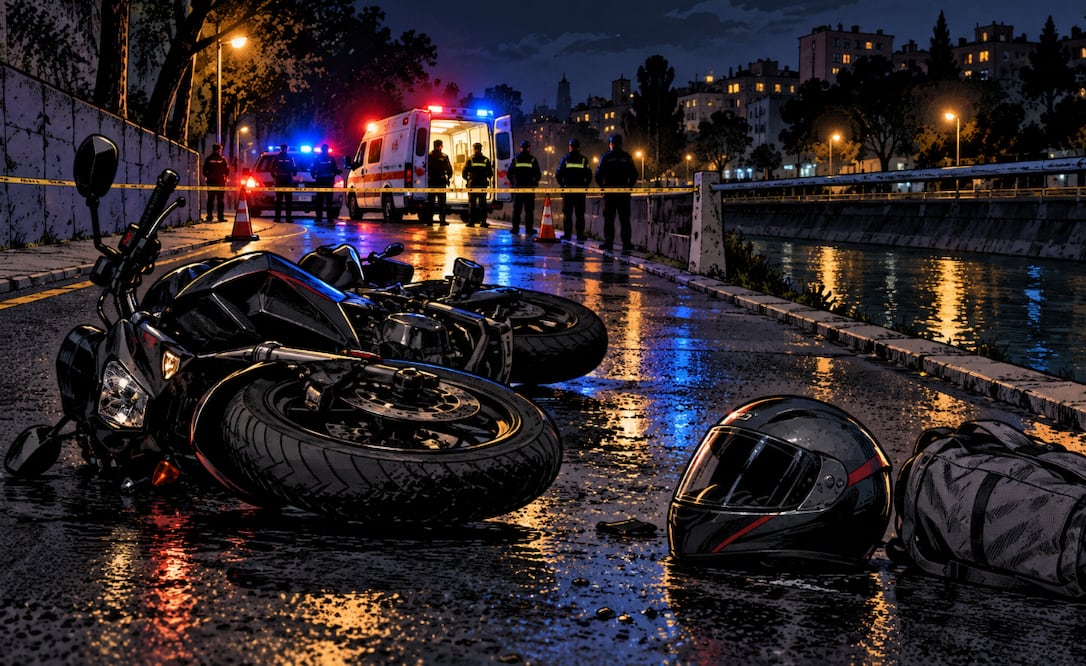 ¡Casco no pudo salvarlo! Biker muere tras terrible golpe, en Canal Nacional (Foto: Creada con IA)
