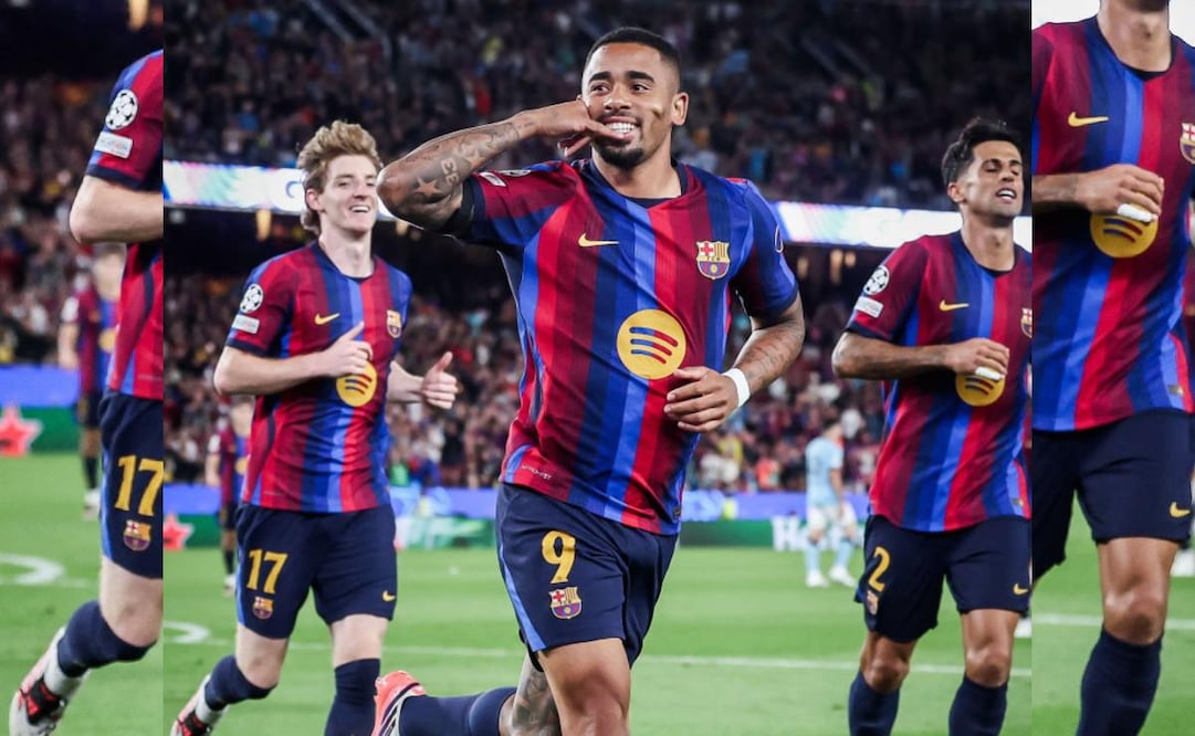 Gabriel Jesús festejando que ganó el Barcelona
Foto: X