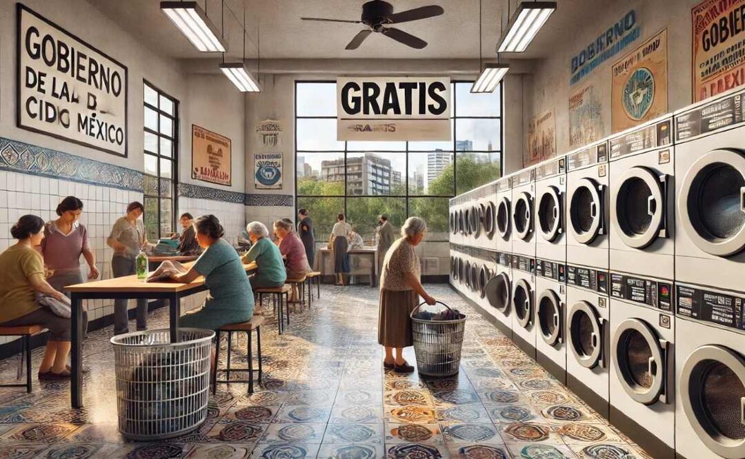 Lavanderías públicas gratuitas en la CDMX. Foto: (IA)