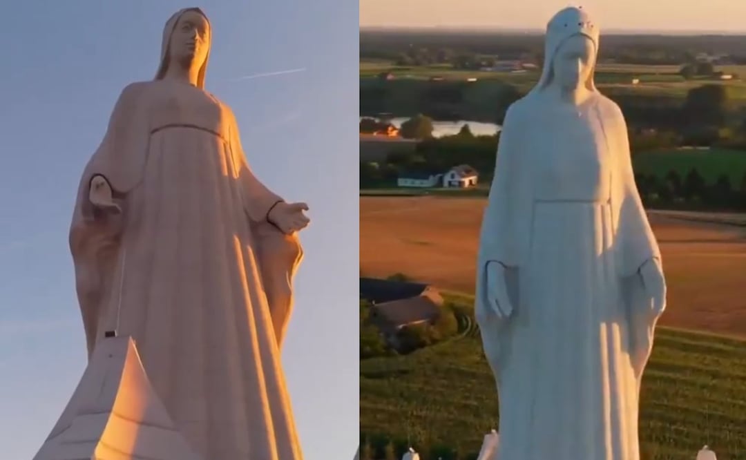 Virgen gigante en Polonia rompe récord. Foto: (Captura de pantalla)