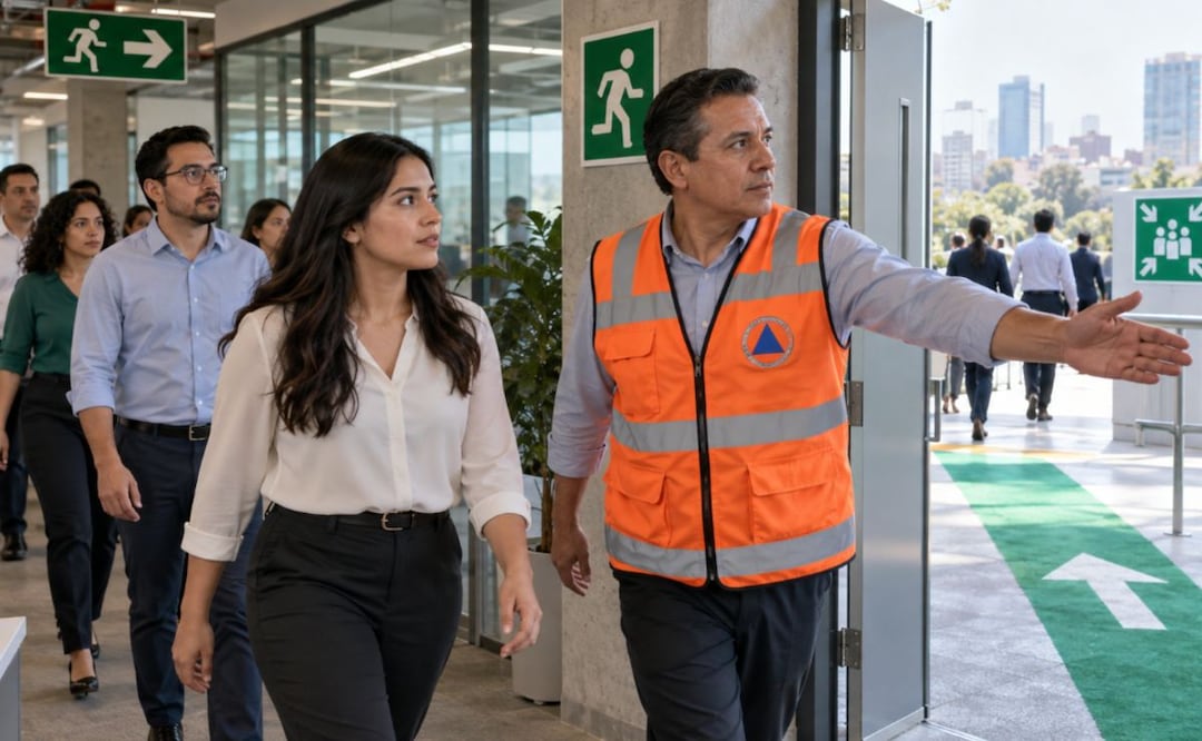 ¿Tu trabajo no tiene rutas de evacuación? Así puedes denunciar en CDMX (Foto: Creada con IA)