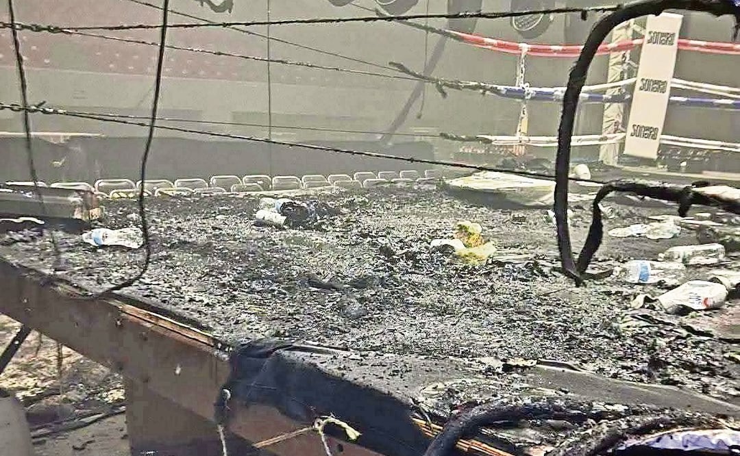 Comando armado dispara contra evento en Hermosillo, prenden fuego al ring de box. Foto: Especial