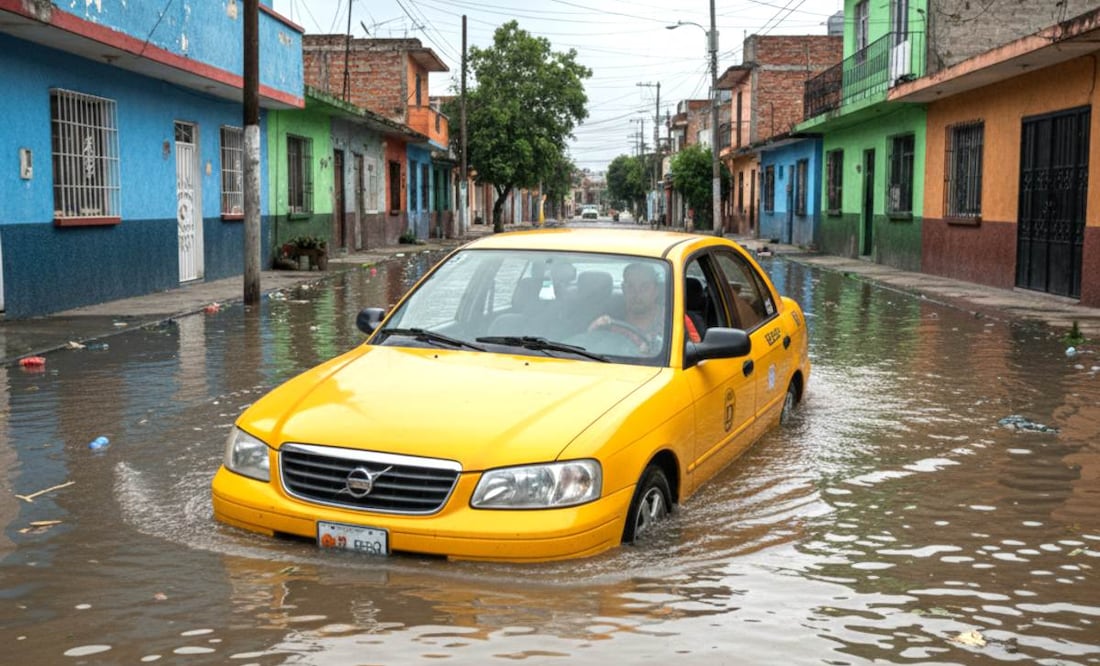 Imagen ilustrativa: IA (Un taxista de Iztapalapa cuenta cómo “surfea” las inundaciones para trabajar)