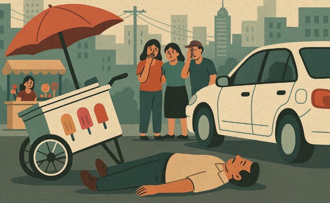 Atropellan a vendedor de paletas en Ecatepec. Foto: (IA)