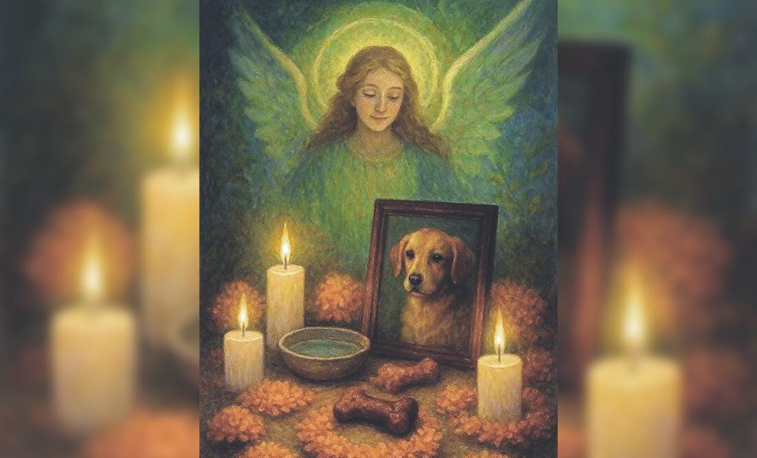 Ritual para honrar a mascotas fallecidas. Foto: (IA)