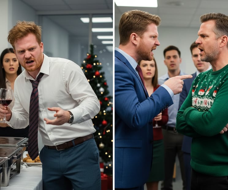 Lo que no debes hacer en la posada del trabajo (Foto: Creada con IA)