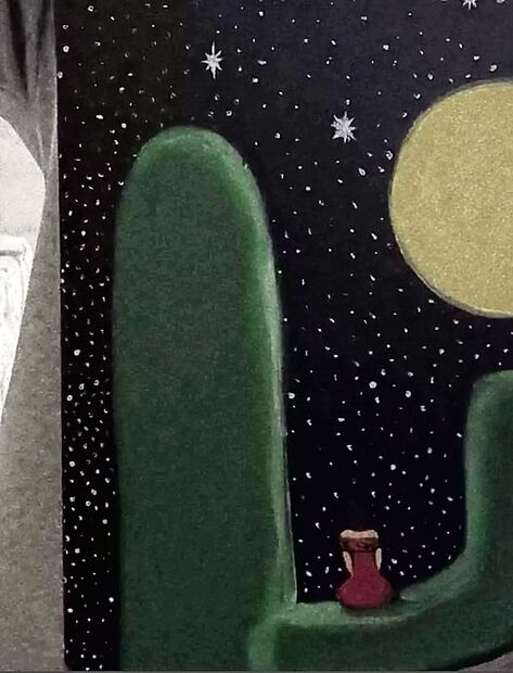 Ángela Aguilar presume pintura de Christian Nodal. Foto: (Instagram)