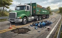 En Azcapotzalco, baches lo tumban de la moto y un torton le da el tiro de gracia