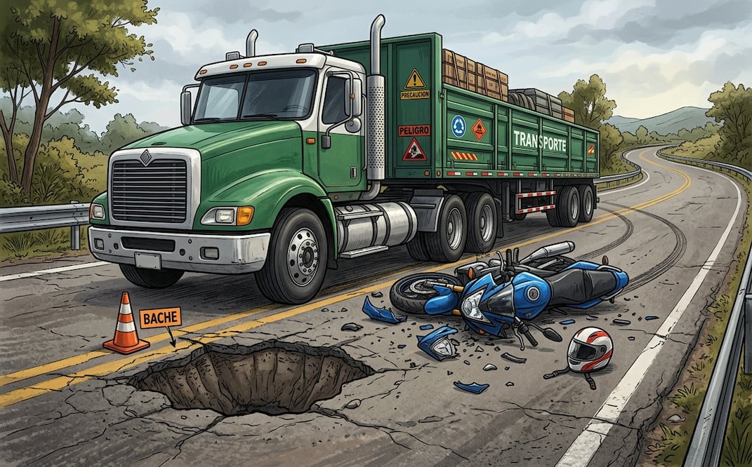 En Azcapotzalco, baches lo tumban de la moto y un torton le da el tiro de gracia
Foto: generada por IA
