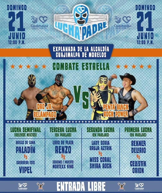 Celebra el Día del Padre con una buena función de lucha libre en Cuajimalpa. Foto: (Especial)