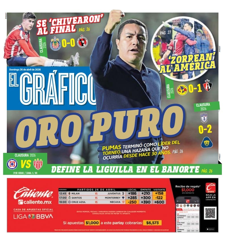 Portada El Gráfico | Domingo 26 de abril de 2026