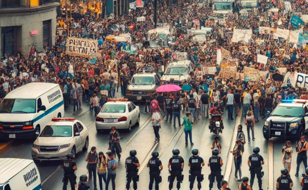 Tráfico en la CDMX (Foto: Creado con IA)