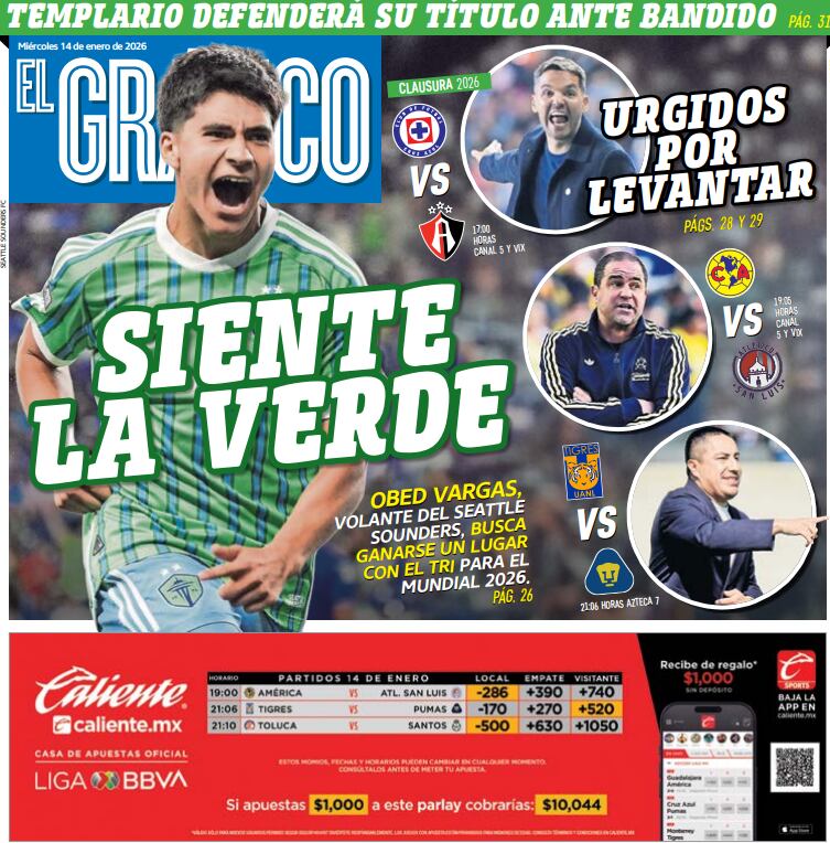 Portada El Gráfico | Miércoles 14 de enero 2026