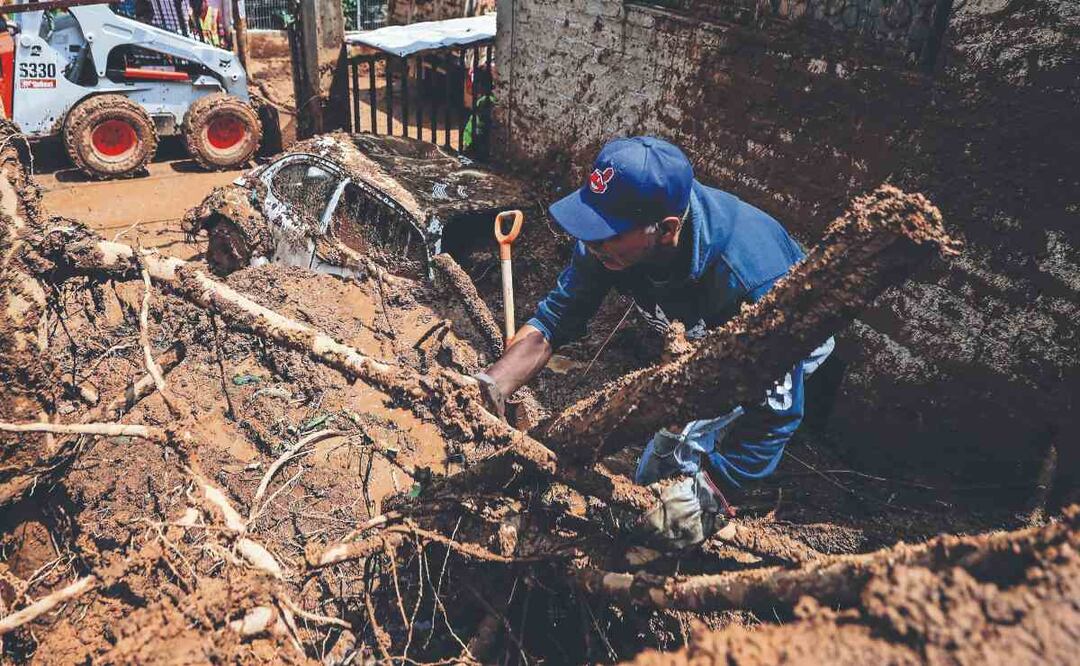 Inundación en la Magdalena Contreras. Foto: (Diego Simón Sánchez. El Gráfico)