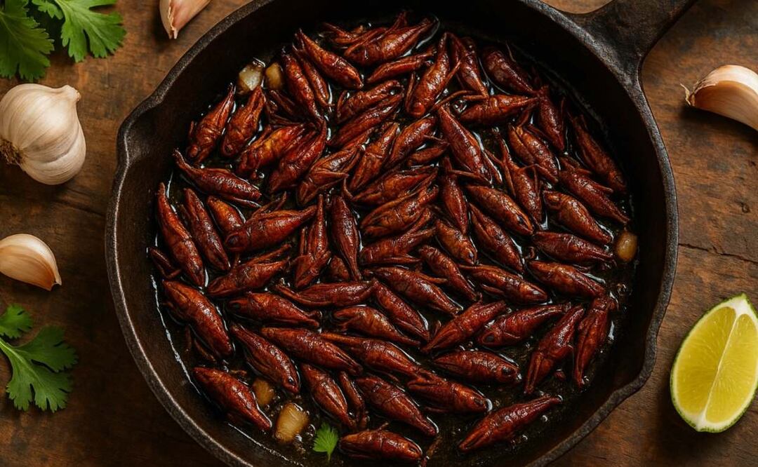 Receta de Chapulines. Foto: (IA)
