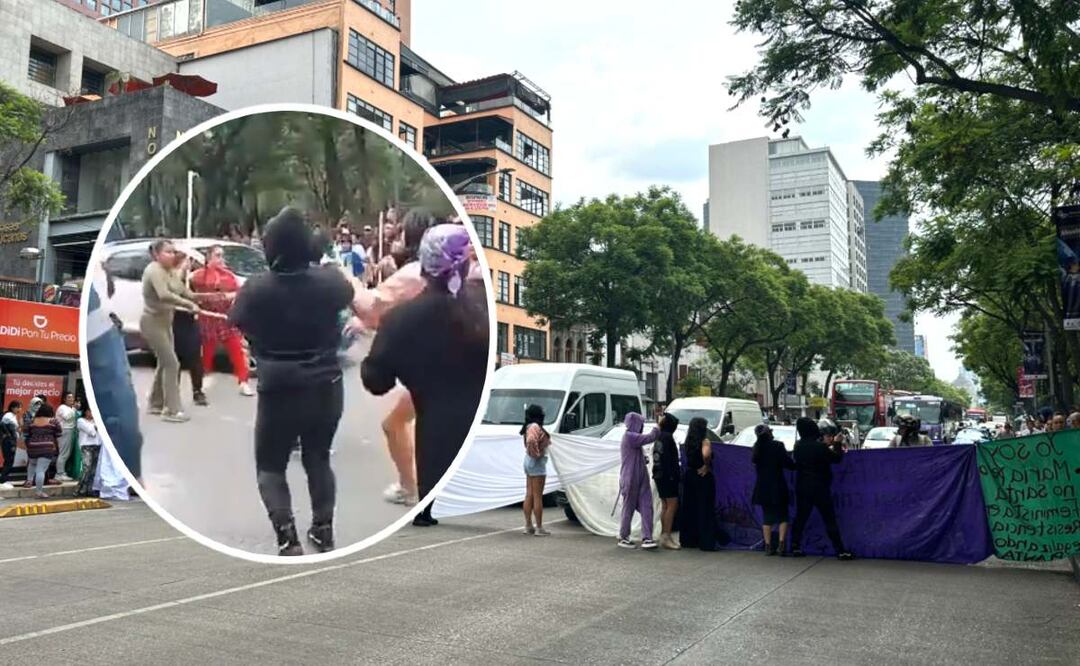 Foto: Redes sociales (En la Cuauhtémoc feministas y comerciantes se agreden ¿Cuál es la multa por pelear en la calle?)