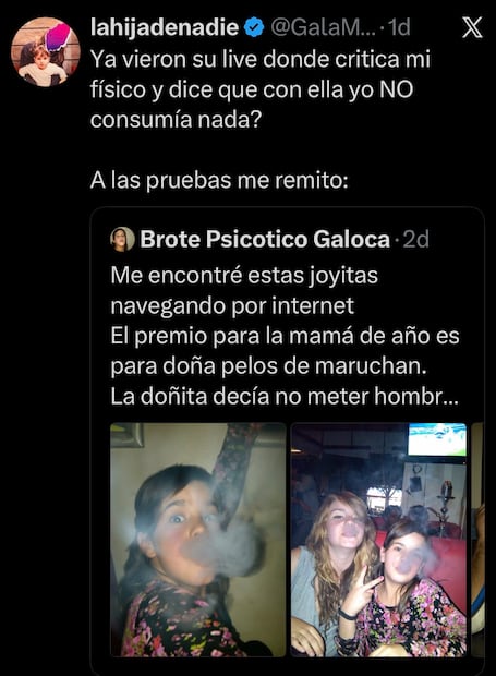 Fotos de Gala Montes fumando de niña (Foto: X)