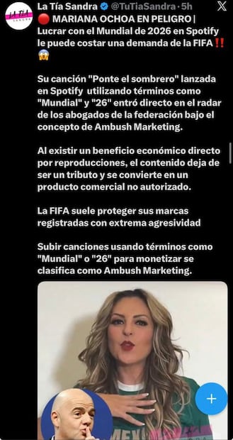 Mensaje de La Tía Sandra contra Mariana Ochoa (Foto: X)