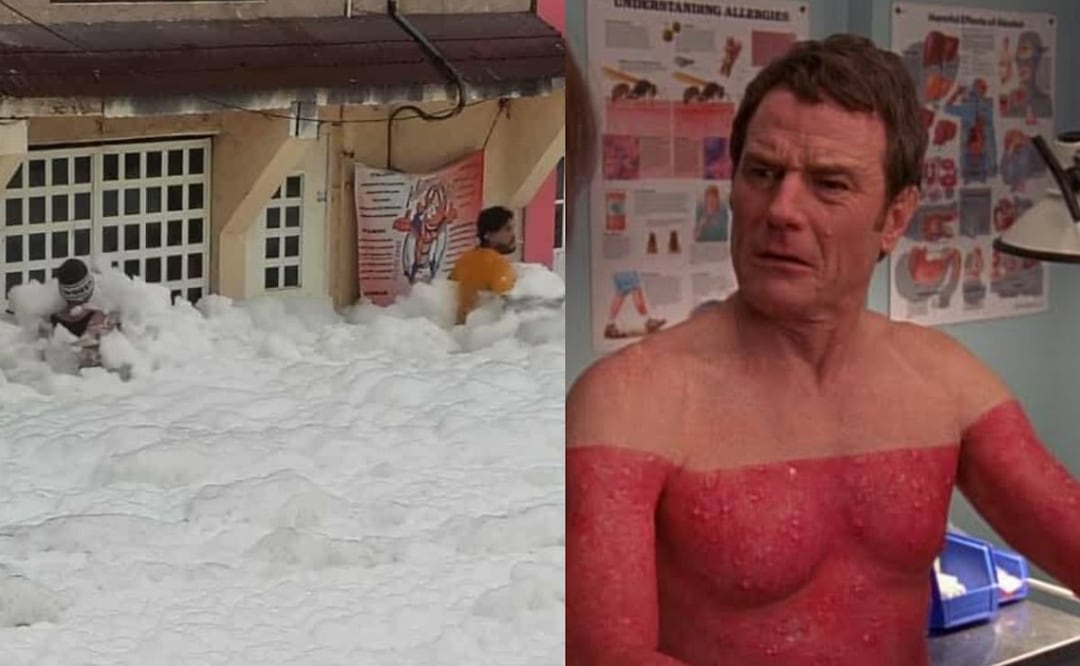 Espuma tóxica en Naucalpan. Foto: (Redes Sociales)