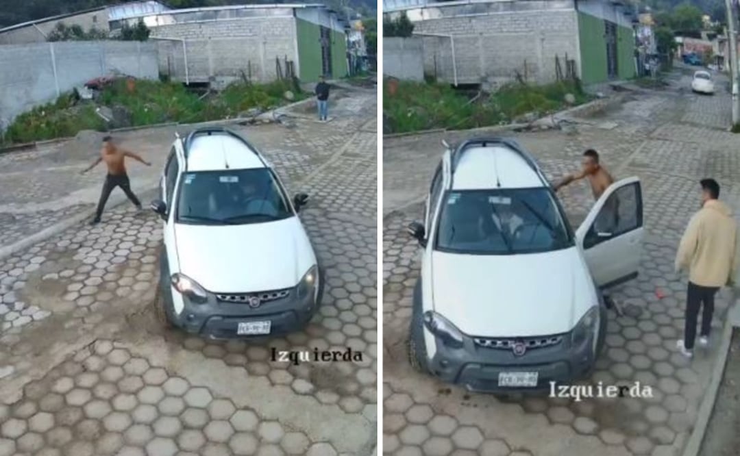 Imagen: Captura de pantalla (Golpean a conductor en Cuajimalpa por pedir a un hombre que no tirara basura en un rio)