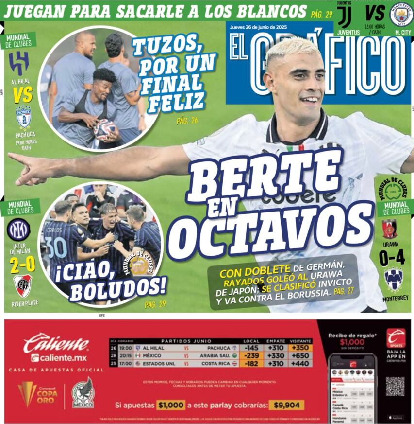 Portada El Gráfico | Jueves 26 de junio 2025