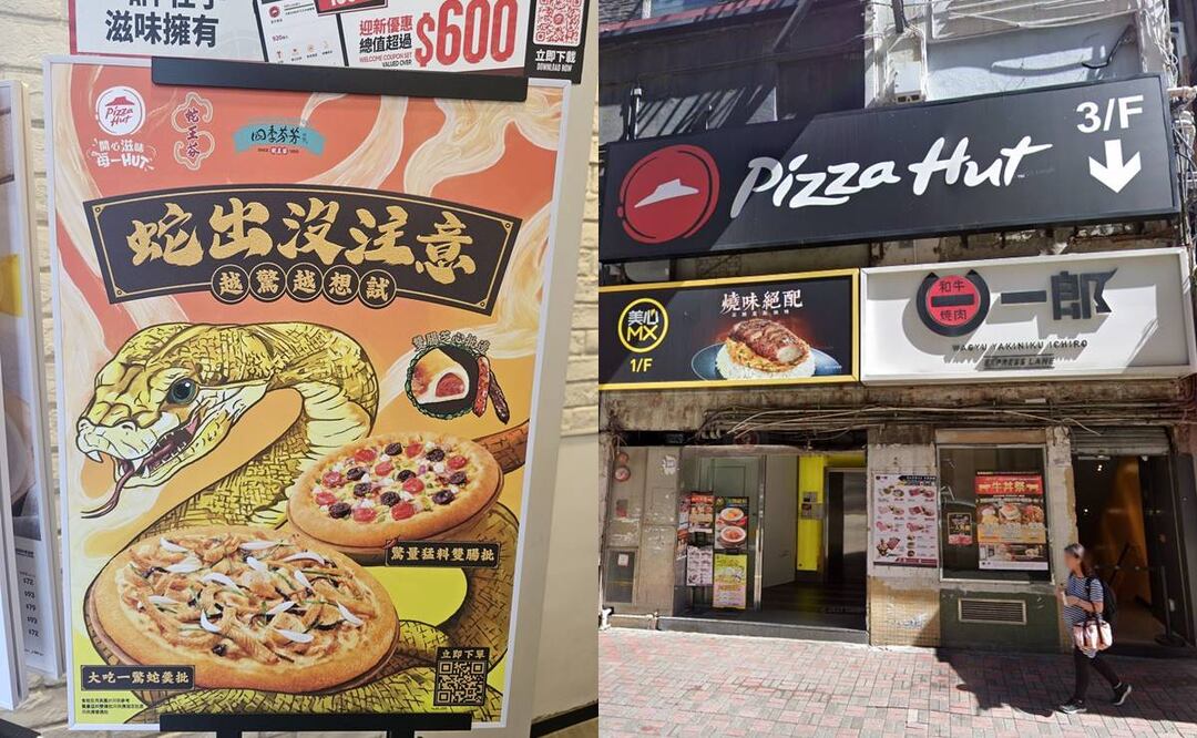 'Pizza Hut' en Hong Kong lanza una nueva receta con carne de serpiente