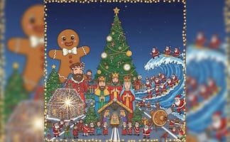 Récords navideños sorprendentes: árboles gigantes, casas brillantes y un santas surfistas