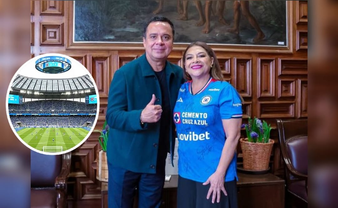 Foto: X @ClaraBrugadaM (Clara Brugada y Víctor Velázquez anuncian buenas noticias para Cruz Azul ¿Será del nuevo estadio?)