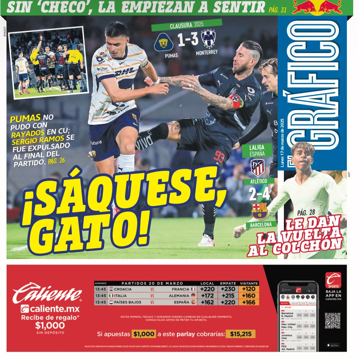 Portada El Gráfico | Lunes 17 de marzo 2025