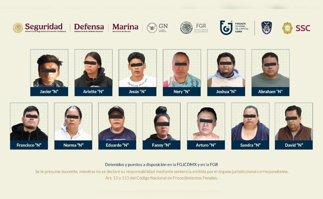 Imagen: Especiales (¿Quiénes son los 13 detenidos, señalados de quitarles la vida a colaboradores de Clara Brugada?)