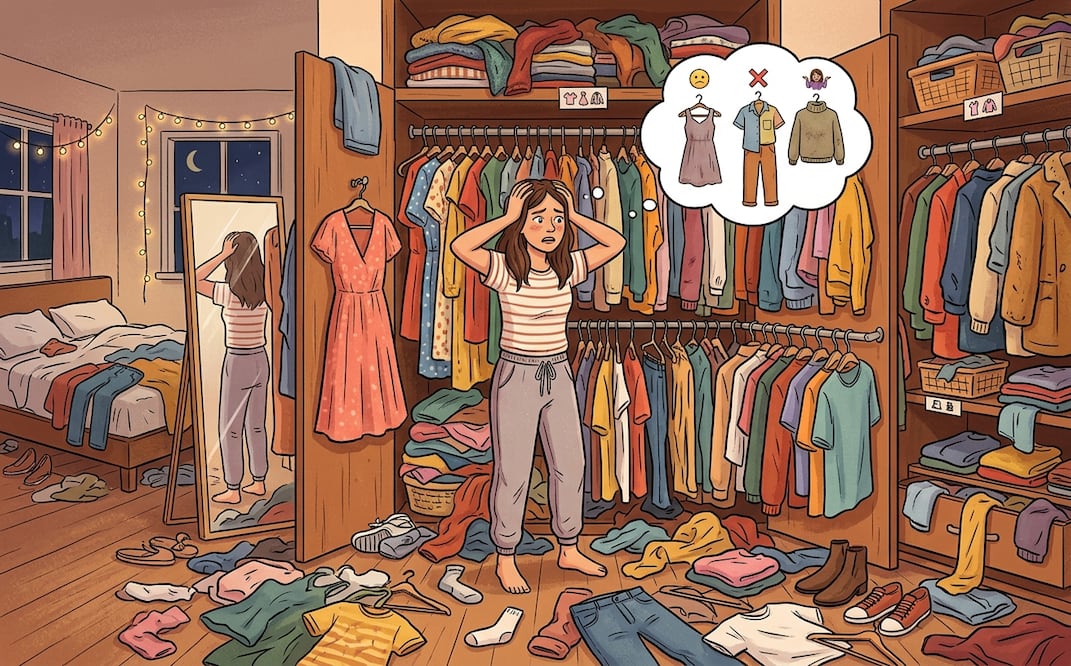 Clóset lleno y nada que poner, ¿por qué sentimos que no tenemos ropa? (Foto: Generada por IA / Gemini)