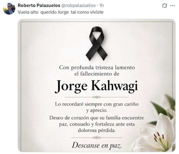Muere Jorge Kahwagi a los 58 años de edad, Manuel Velasco y Roberto Palazuelos dan sus condolencias. Foto: (Redes Sociales)