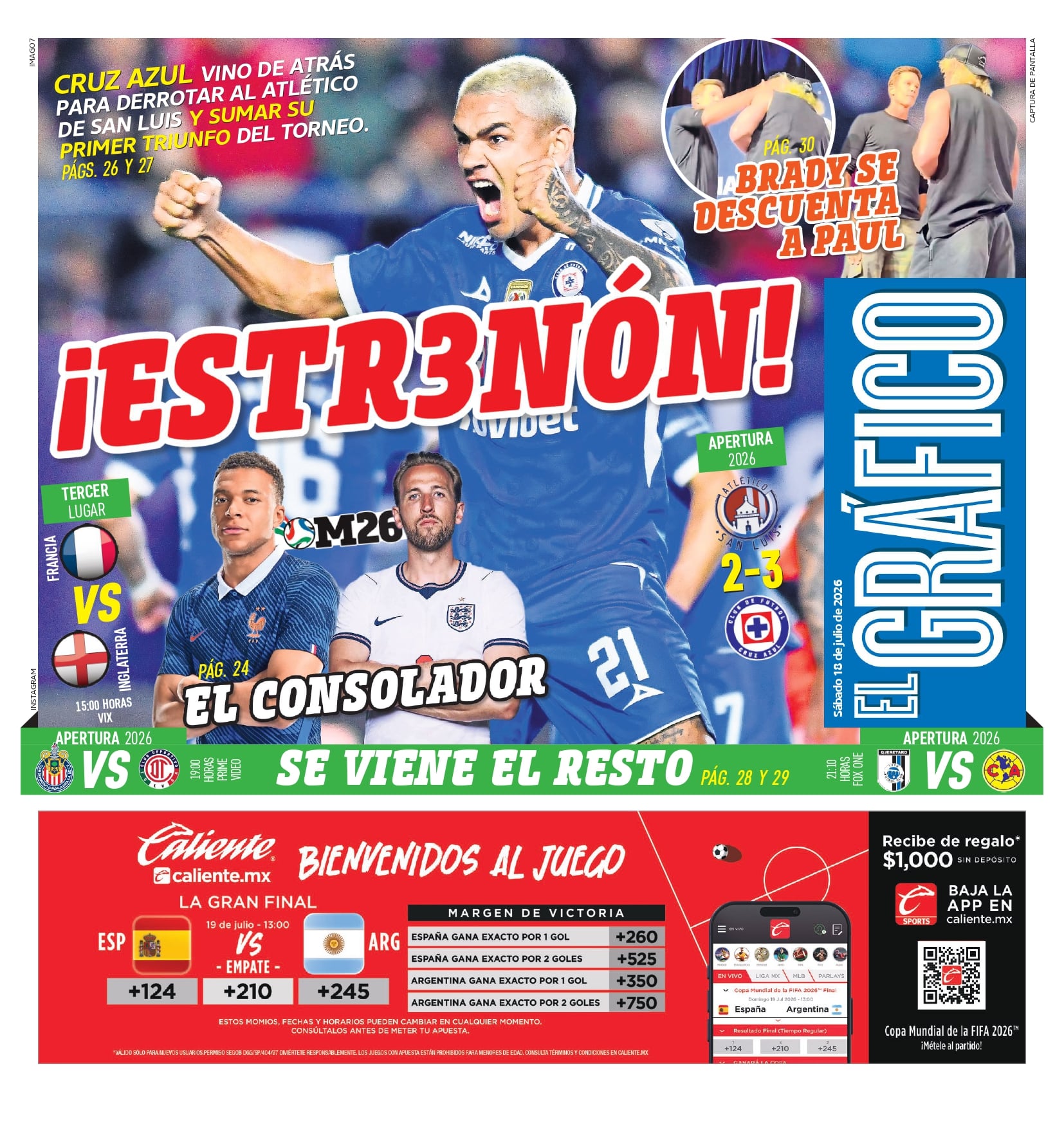 Portada El Gráfico | Sábado 18 de Julio de 2026