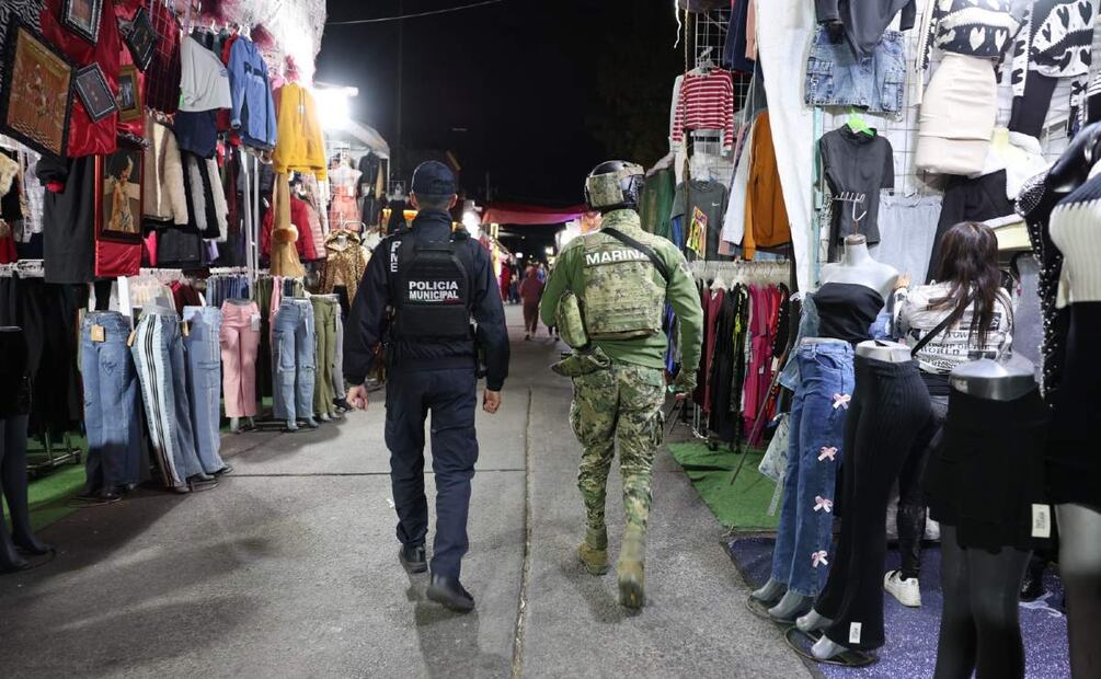 Foto: Especiales (Seguridad en tianguis navideño de Ecatepec)