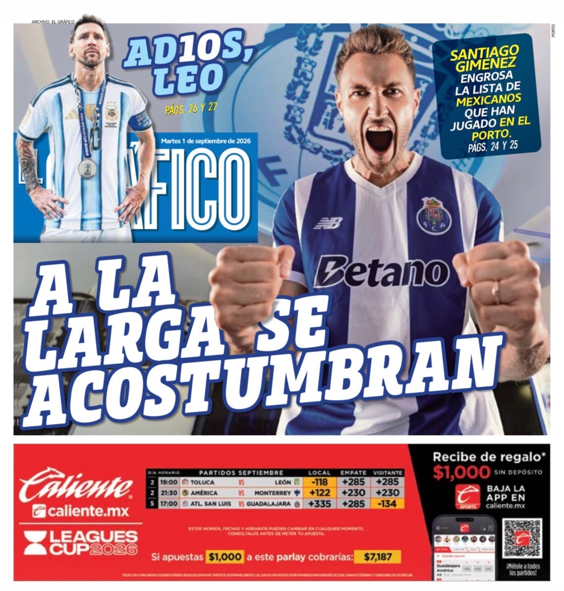 Portada El Gráfico | Martes 1 de septiembre de 2026