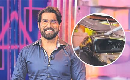 Arturo Carmona sufre percance: un árbol cae sobre su auto tras fuertes lluvias