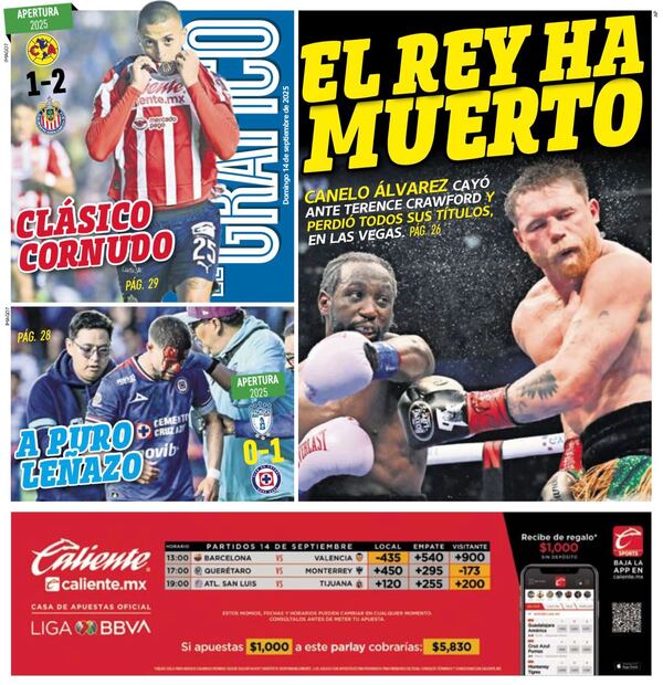 Portada El Gráfico | Domingo 14 de Septiembre