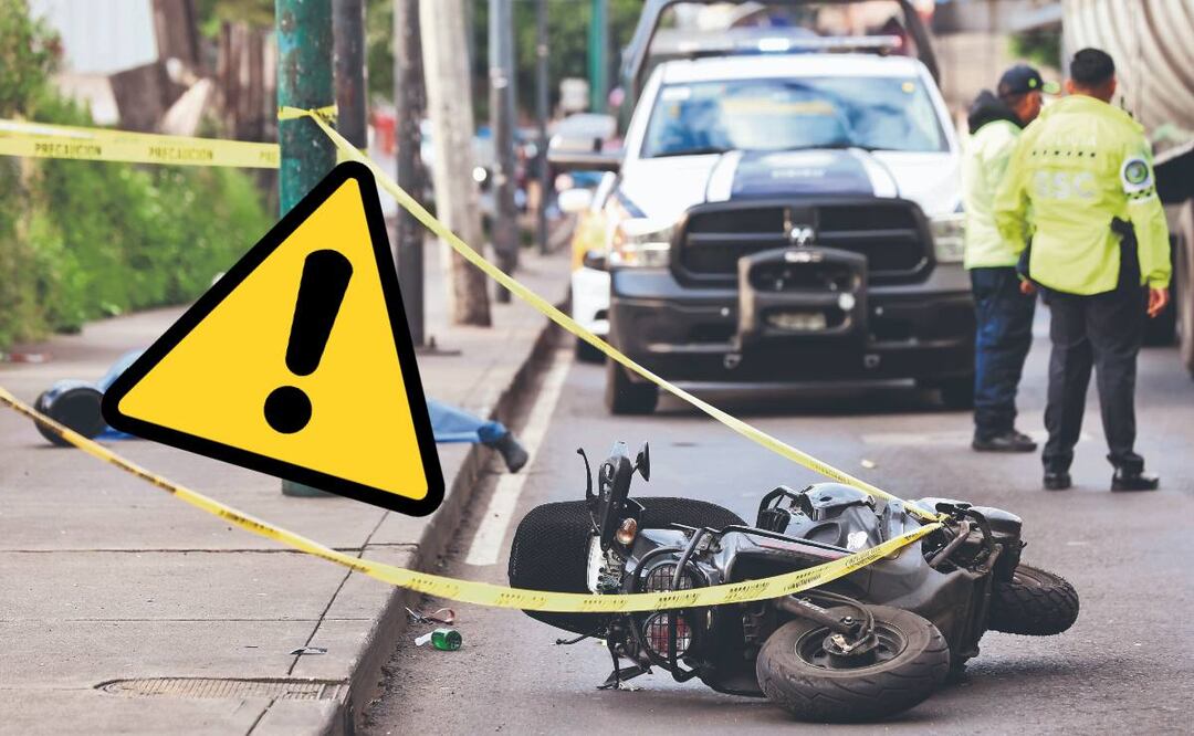 Motociclista muerto en Iztapalapa. Foto: (Valente Rosas. El Gráfico)