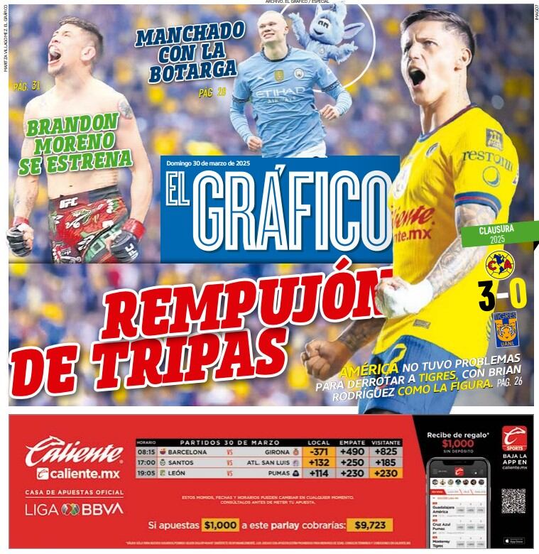 Portada El Gráfico Domingo 30 de Marzo