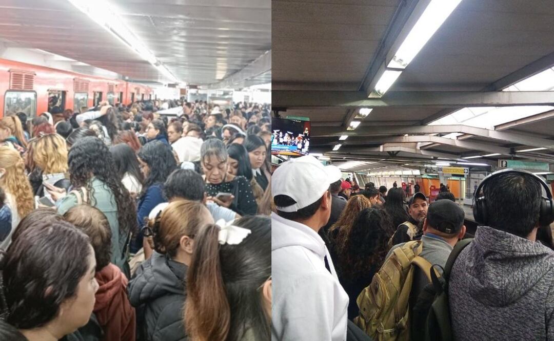 Metro CDMX con retrasos. Foto: (Redes Sociales)