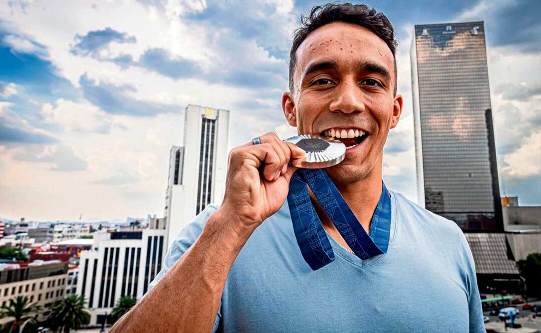 El medallista olímpico, en las instalaciones de El Gráfico.