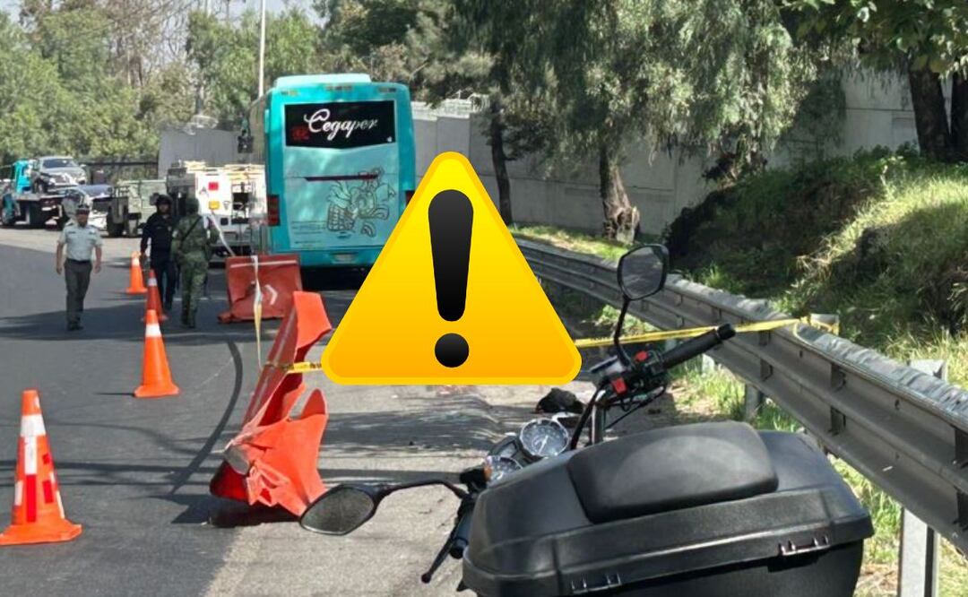 Chofer de autobús se queda dormido y atropella a biker en la México-Cuernavaca