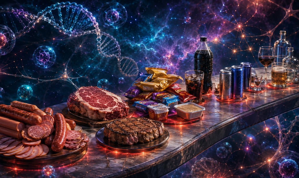 Alimentos que aumentan el riesgo de cáncer (Foto: Creada con IAa)